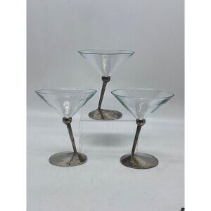 Classic Collectibles Beefeater Premium Gin Martini Glasses Silver-Plated Set 3